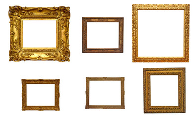 antique isolated golden frame pictures