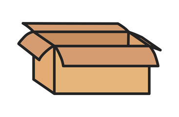 open cardboard box storage package icon