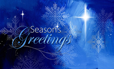 Christmas snowflakes and bright star blue sky © gdarts