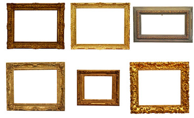 antique isolated golden frame pictures