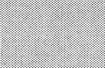 Small uneven spots and particles of debris. Abstract vector texture.  Distressed uneven background. Grunge texture overlay with fine grains isolated on white background. Vector illustration. EPS10.