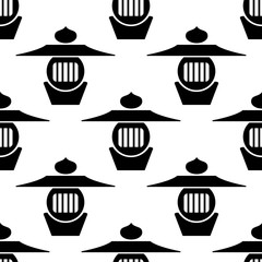 Silhouettes of traditional asian lantern on white background