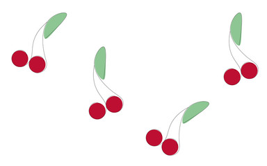 Cherry fruit pattern, vector illustration