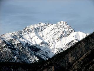 Rocky Mountains from Icefields Highway in Winter