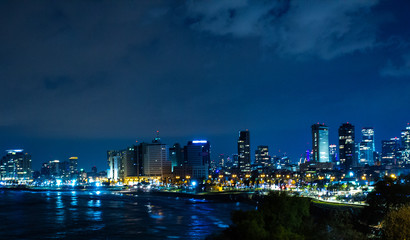Tel Aviv city at night