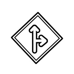 Drive straight turn right icon,vector illustration. Flat design style. vector drive straight turn right icon illustration isolated on White background, drive straight turn right icon Eps10.