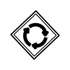 Roundabout sign icon,vector illustration. Flat design style. vector roundabout sign icon illustration isolated on White background, roundabout sign icon Eps10.