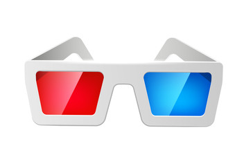 Vector realistic cinema 3d glasses red and blue