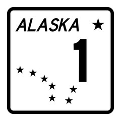 Alaska route 1 symbol illustration