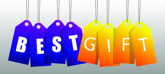 Sale price tags. Best gift. Paper label with shadow. Labels And Badges. Header website. Promotional vector illustration.