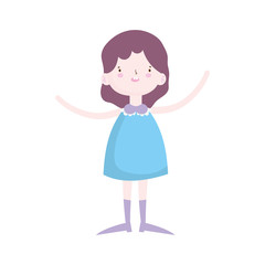 cute little girl happy cartoon character