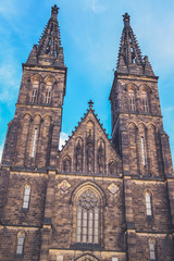 Fototapeta na wymiar Basilica of Sts Peter and Paul at Vysehrad III, Prague, Czech Republic