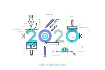 Fototapeta na wymiar Infographic concept 2020 year of opportunities