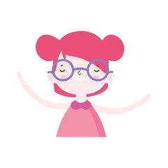 cute little girl happy cartoon character portrait