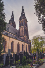 Fototapeta na wymiar Basilica of Sts Peter and Paul at Vysehrad VI, Prague, Czech Republic