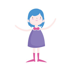 cute little girl happy cartoon character