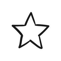 Star doodle icon. Hand drawn illustration.