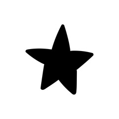 Star doodle icon. Hand drawn illustration.