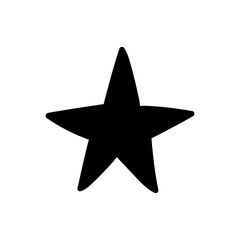 Star doodle icon. Hand drawn illustration.