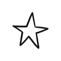 Star doodle icon. Hand drawn illustration.