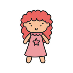 kids toy, cute doll with pink dress