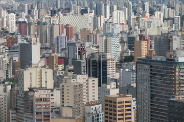 Fototapeta na wymiar View of Sao Paulo from the Edificio Italia, Brazil, South America
