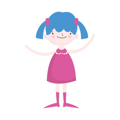 cute little girl happy cartoon character