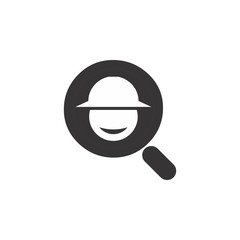 Q letter with head magnifier logo