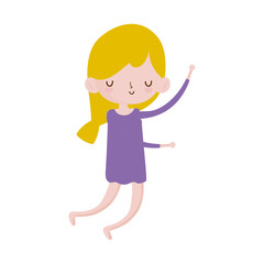 cute little girl happy cartoon character