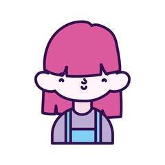 cute little girl happy cartoon character portrait