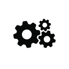 gears sign simple icon on white background, vector image