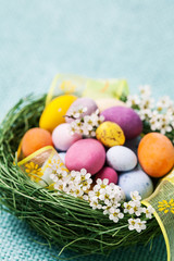 Colorful Easter chocolate eggs