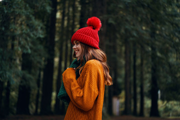 portrait of young woman in park