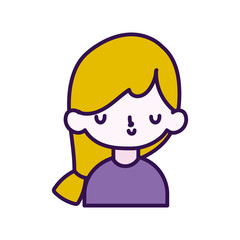 cute little girl happy cartoon character portrait