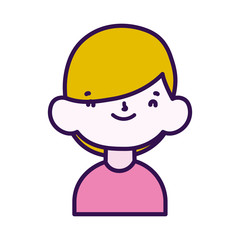 Obraz premium cute little boy cartoon character portrait