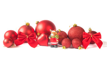 red christmas bals isolated on white background