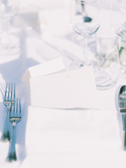 Table setting for an event party or wedding reception