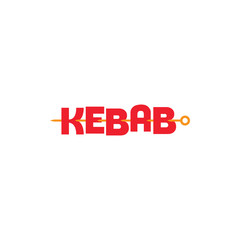 Vector logo design of kebab lettering on skewers