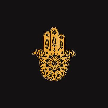 Hand of Fatima - amulet, symbol of protection from devil eye vector design