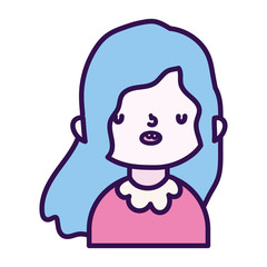 cute little girl happy cartoon character portrait