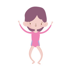 cute little girl happy cartoon character