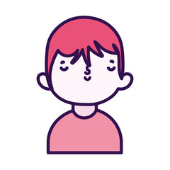 cute little boy cartoon character portrait