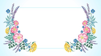 Watercolor flowers can be used for cards, labels, logo