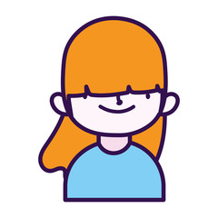 cute little girl happy cartoon character portrait