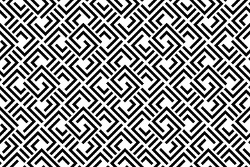 Abstract geometric pattern with stripes, lines. Seamless vector background. White and black ornament. Simple lattice graphic design