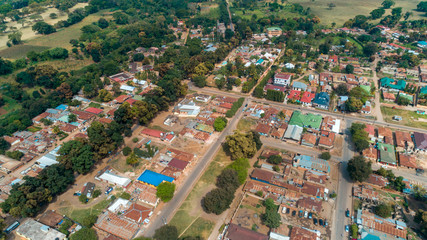 Aerial view of the Morogoro town in  Tanzania