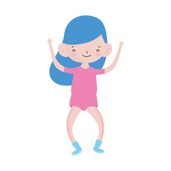 cute little girl happy cartoon character