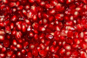 Pomegranate berries background. Bright appetizing pomegranate berries background