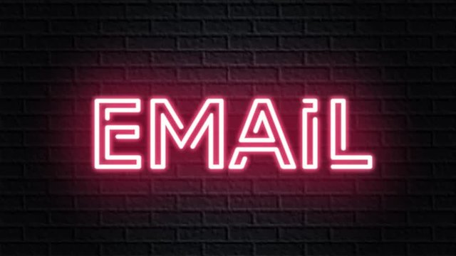 red neon video animation email