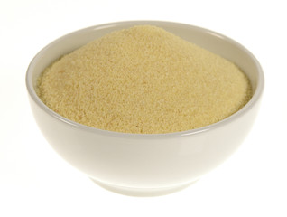Semolina in a white bowl